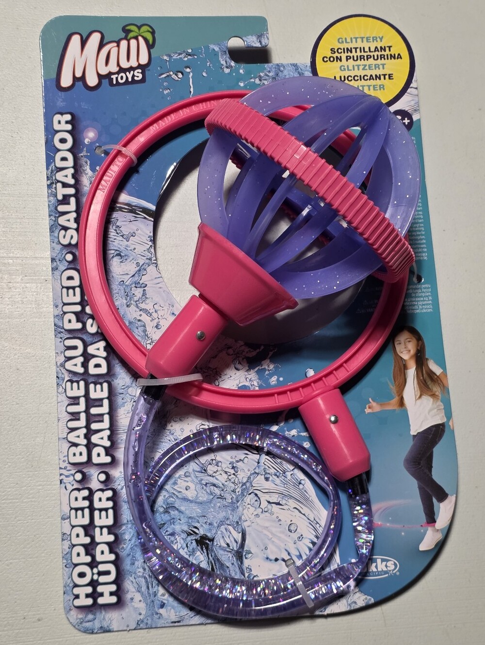 Jakks Glitter Foot Hopper Ball - Pink & Purple